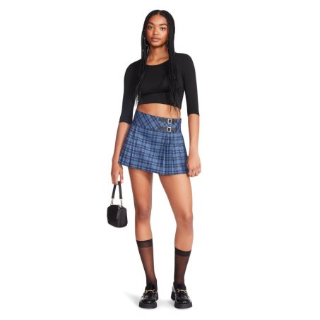 Blue Steve Madden Cher Plaid Women's Skirts | PH 4965OZA